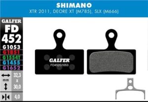 Pastillas Shimano XTR M985, XT M785, SLX M666