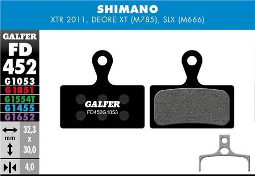 Pastillas Shimano XTR M985, XT M785, SLX M666